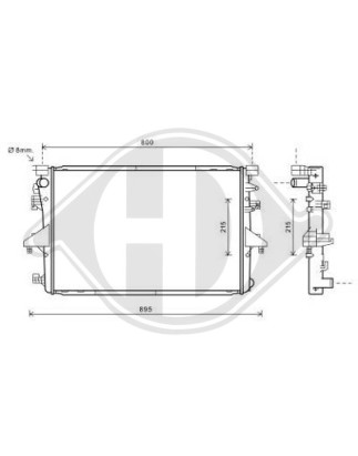 Radiatore Raffreddamento motore Volkswagen T5 Multivan/Caravelle 09-15 (Cod. D-DCM3466)