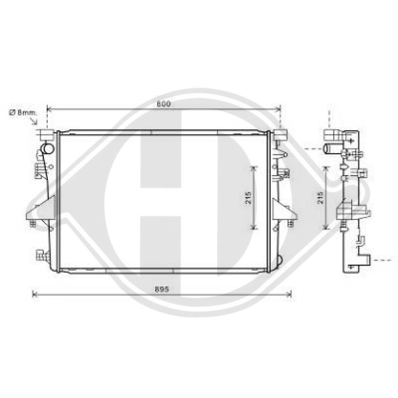 Radiatore Raffreddamento motore Volkswagen T5 Multivan/Caravelle 09-15 (Cod. D-DCM3466) Radiatore Raffreddamento motore Volkswagen T5 Multivan/Caravelle 09-15 (Cod. D-DCM3466)