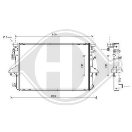 Radiatore Raffreddamento motore Volkswagen T5 Multivan/Caravelle 09-15 (Cod. D-DCM3466)
