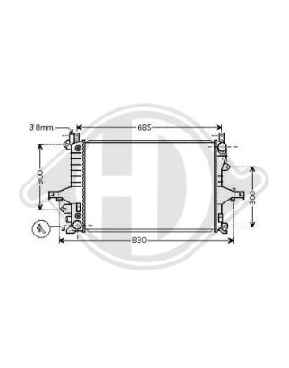 Radiatore Raffreddamento motore Volvo S80(TypT) 98-06 (Cod. D-DCM3506)