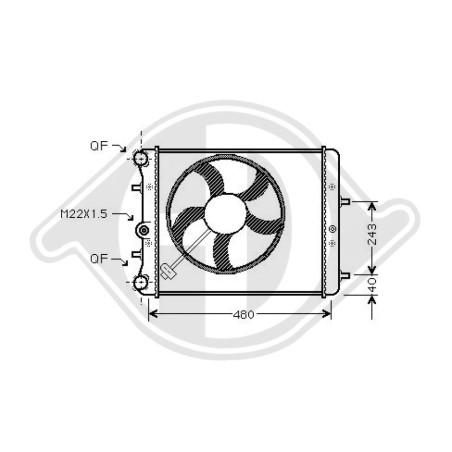 Radiatore Raffreddamento motore Seat Ibiza/Cordoba 02-05 (Cod. D-DCM3567)