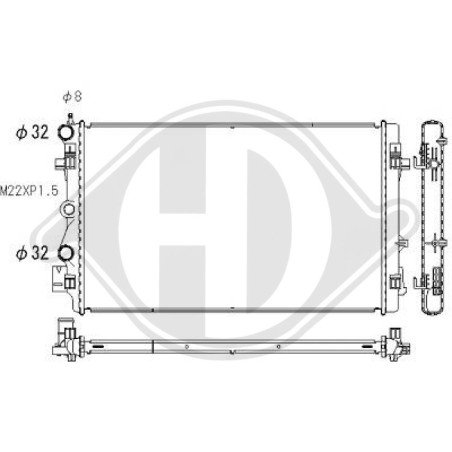 Radiatore Raffreddamento motore Audi A1 10-15 (Cod. D-DCM3569)