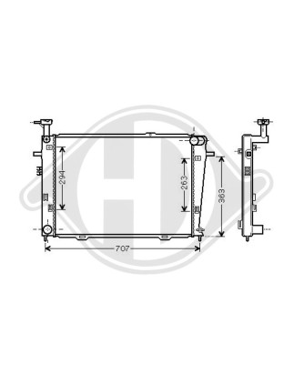 Radiatore Raffreddamento motore Hyundai Tucson 04-10 (Cod. D-DCM3708)