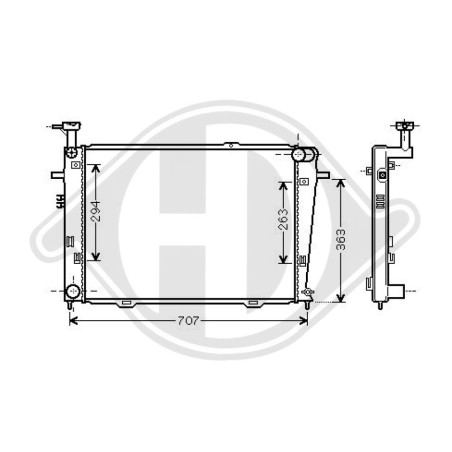 Radiatore Raffreddamento motore Hyundai Tucson 04-10 (Cod. D-DCM3708)